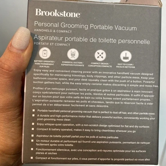 Brookstone Personal Grooming Portable Vacuum - Black and Gray - Picture 4 of 5